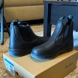 Blue tongue Black Boots, brand new never worn